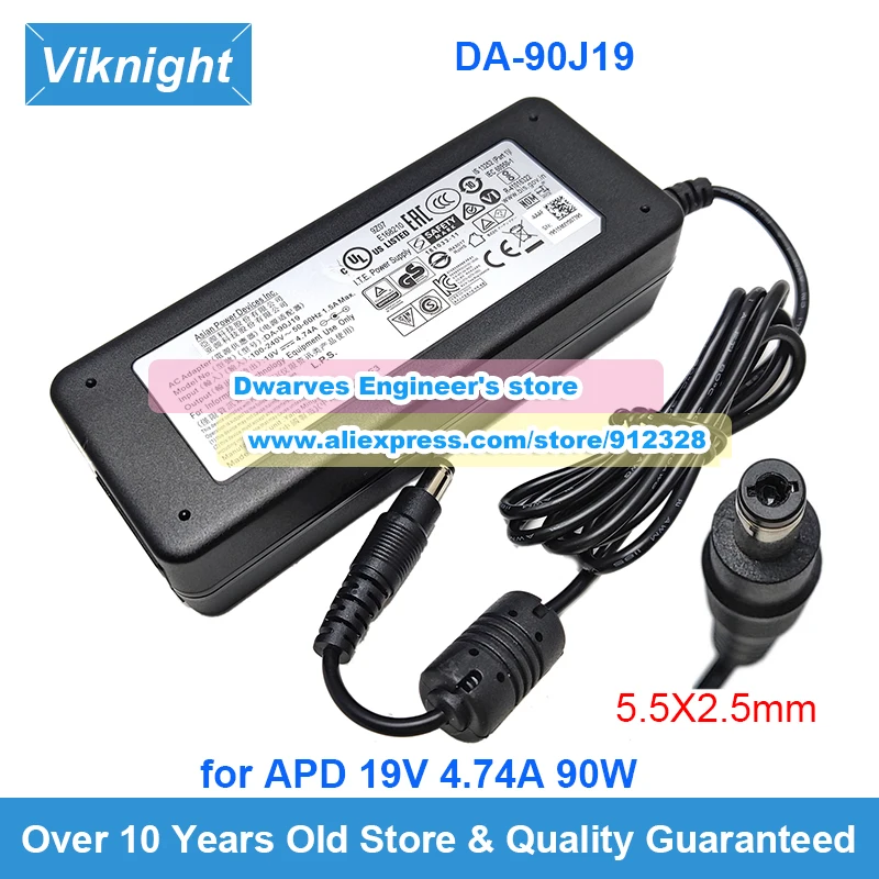 Original 19V 4.74A 90W APD Adapter DA-90J19 NB-90A19 for GNB-G5 Nas DNS 340L WD EX4100 DLINK 3 PR4100 AP2011 LED Monitor Charger