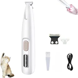 Dog Hair Scissors, Rechargeable Dog Shaver with LED Light, Low Noise, Waterproof, Suitable for Paws, Eyes, Ears and Face