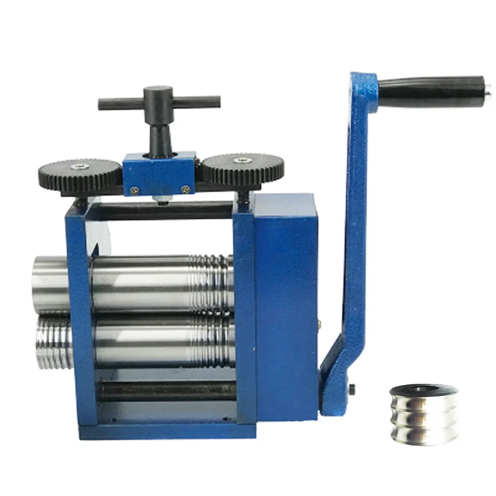 Europe Blue Manual Rolling Mills Forming Machine Wire Round Sheet Presser Jewelry Making Machine for Jewelry Tool And Equipment