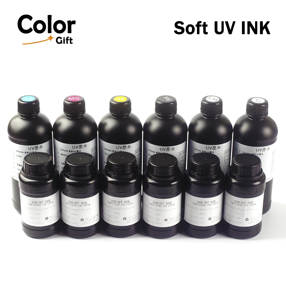 soft uv ink Compatible with Epson UV Printer L1800 L805 R1390 R2000 XP600 TX800 i3200 4720 5113 Flexible leather Foldable ink