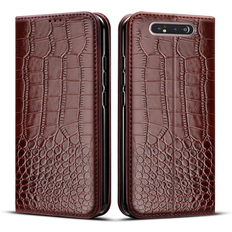 Funda de cuero con tapa para Samsung Galaxy A80, carcasa con tarjetero para teléfono Samsung A80 SM-A805F