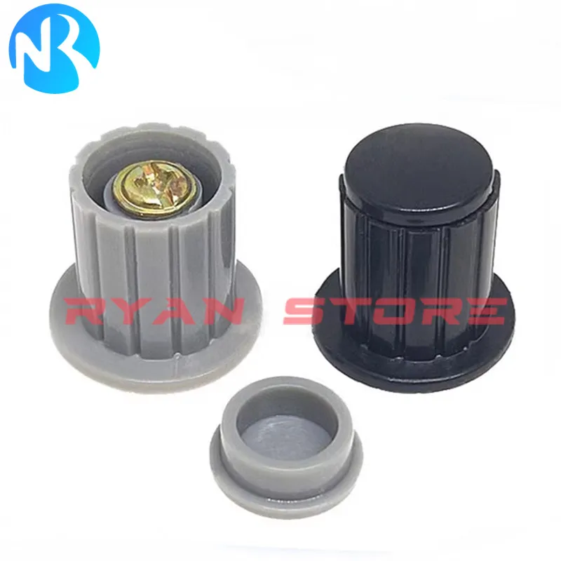 2PCS Black Grey Knob Button Cap Is Suitable For WXD3 Turn Around Special Potentiometer Knob KYP16-16-4 16*16 Knob Cap Hole 4MM