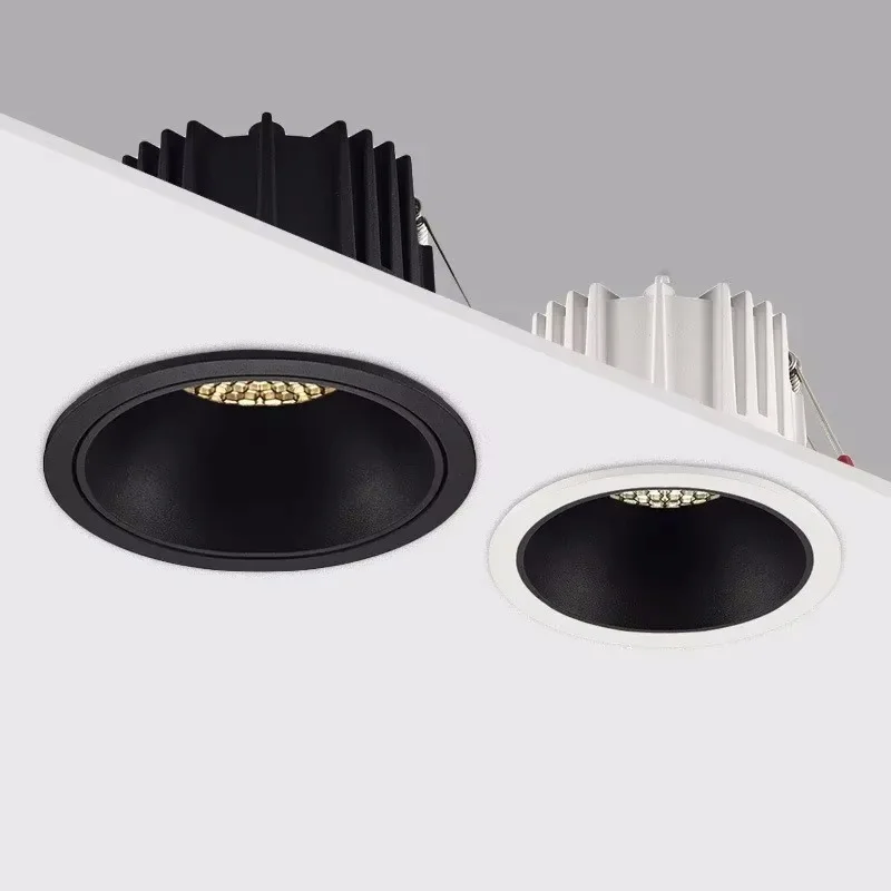 Round Frameless COB dimmable Recessed Downlight 7W/9W/12W/15W/18W/24W LED Ceiling Spot Light for Bedroom Living room Kitchen