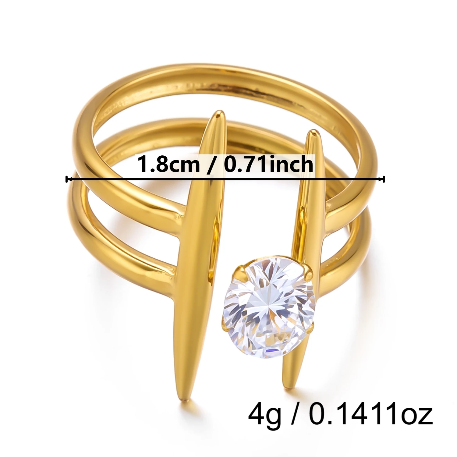 Einfacher, leichter, luxuriöser Zirkon-Ring im Liniendesign für Damen und Herren, glänzender Statement-Ring mit kubischem Zirkonia, stapelbarer Schmuck, Geschenke – Detail 9