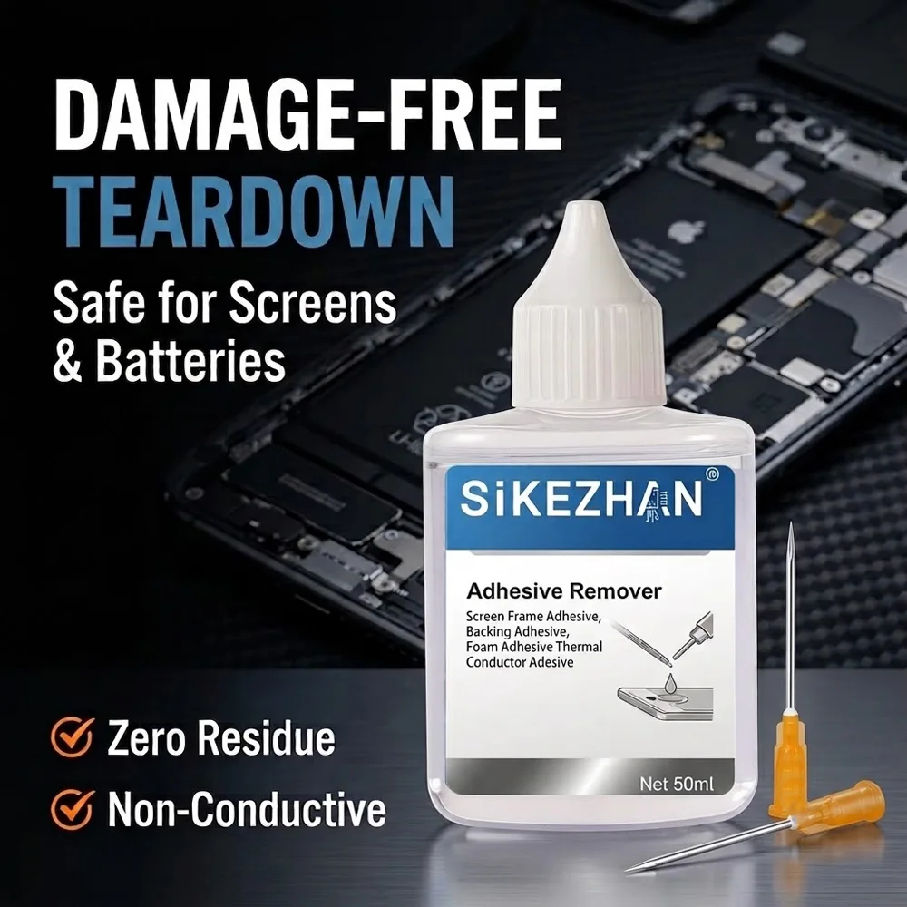 50ml Adhesive Remover Liquid Glue Solvent Precision Tip Fluid for iPhone Screen Frame Battery Repair Non Conductive Cleaner