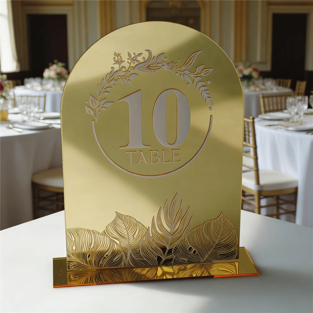 10 Piezas de Letreros de Mesa  - Table Number Gold reseña y precio