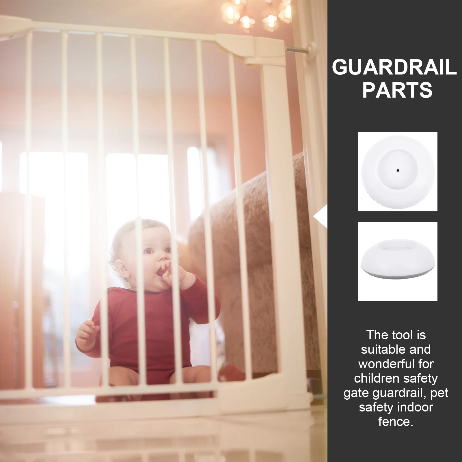 

4Pcs Guardrail Round Protective Mat Easy Install Simple Operate Indoor Balcony Safety Protection Safety Gate Guardrail Pad