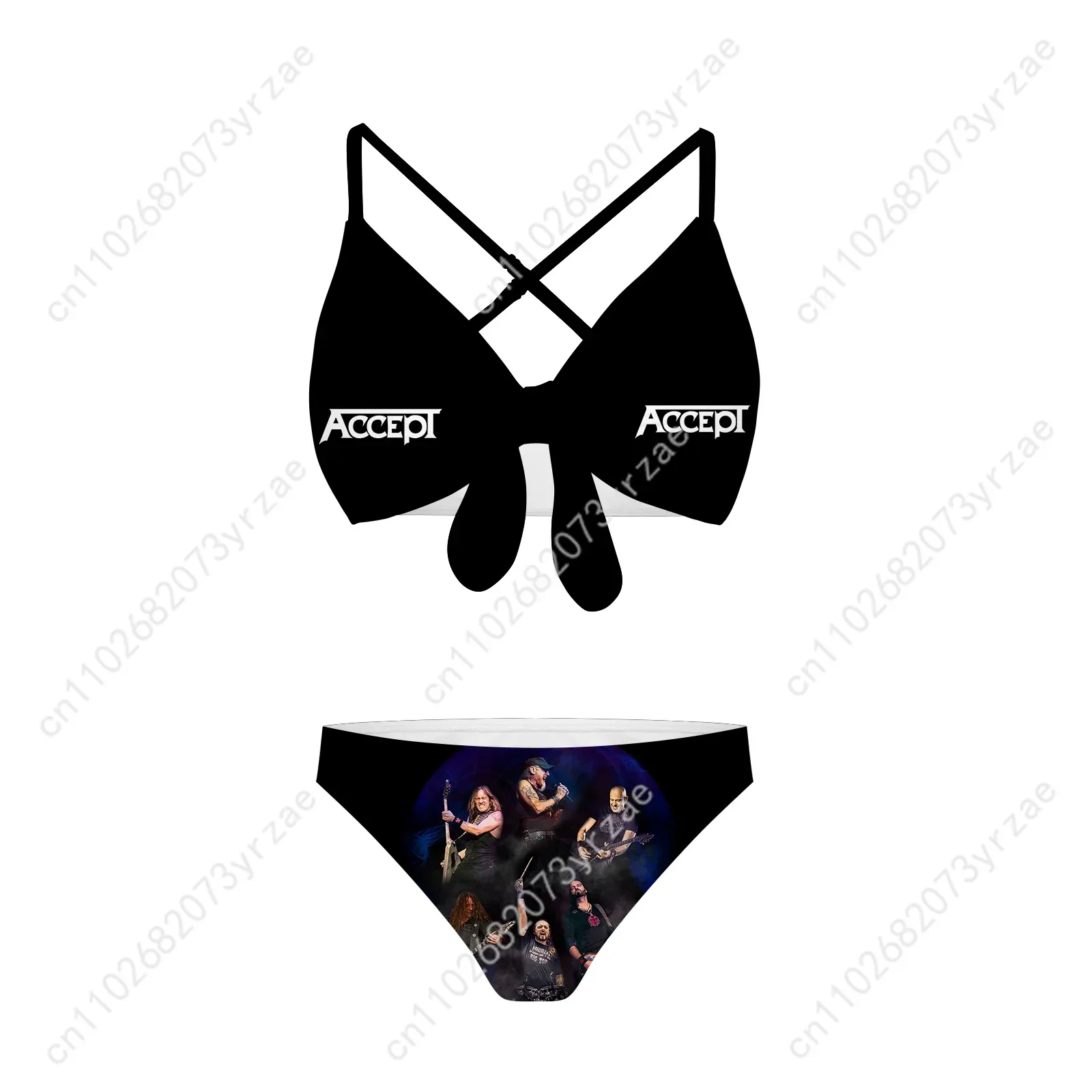 Accept Band Bathing Suits Cross Strap Suspenders Swimsuits Womens Personalized Bikini Pool Party Beach Swimwear Custom Beachwear