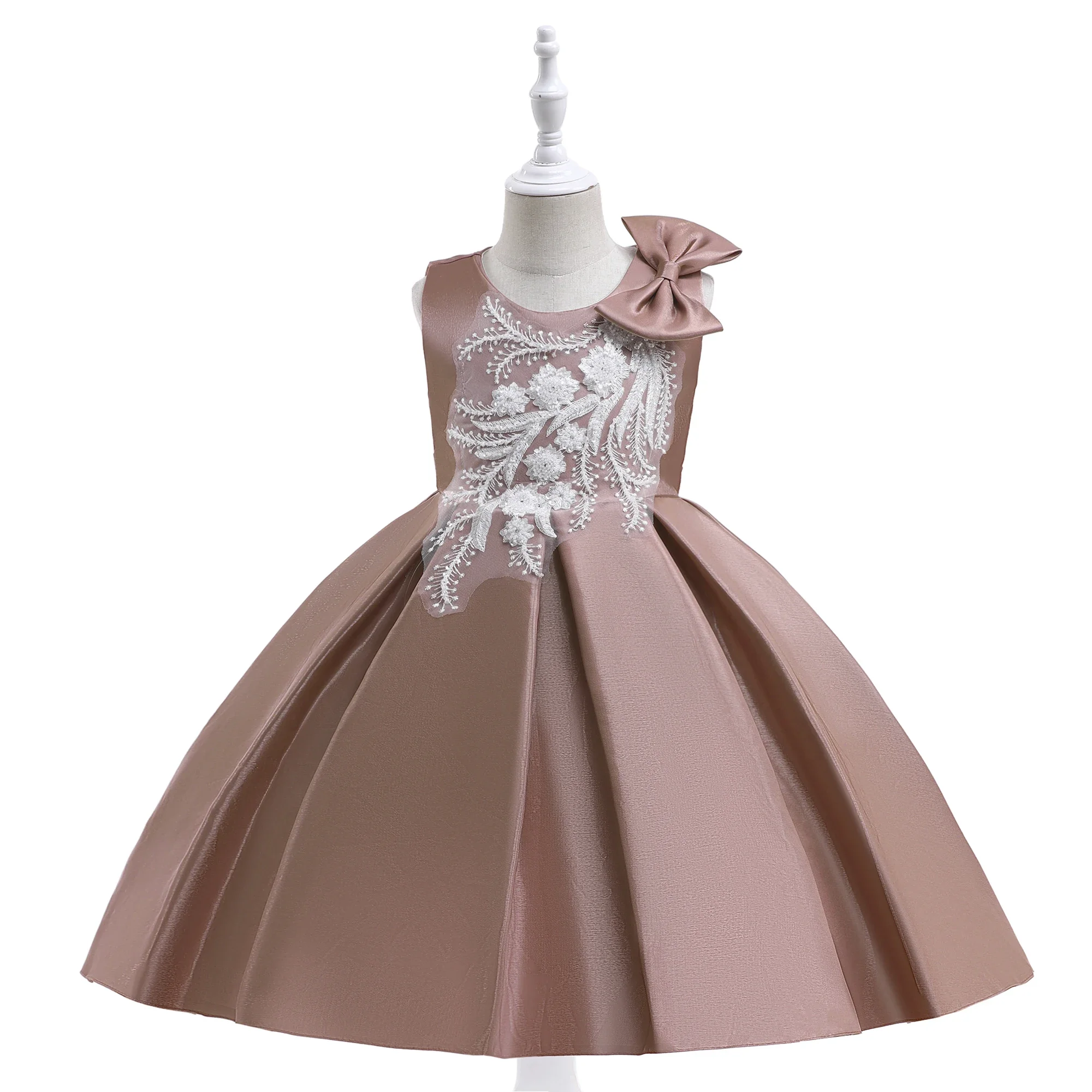 Girls Party Dresses 3 Colors 110cm-150cm Children Dress Performance Wedding Birthday Ball Gown Skirt