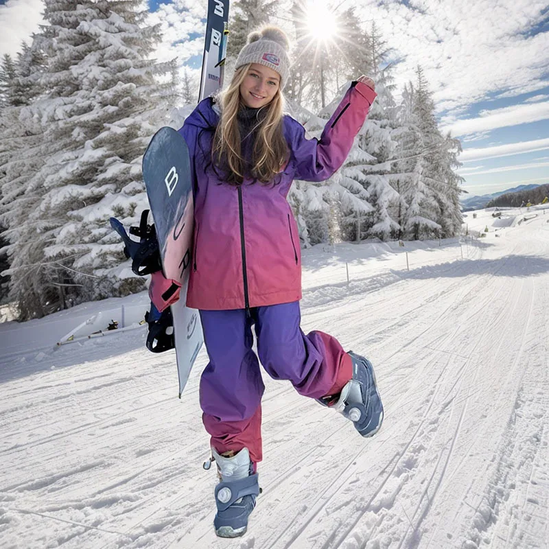 

Women's Winter Ski Clothing Windproof Waterproof Breathable Snowcoat Single Board Warm Sports Loose Fitting New Design