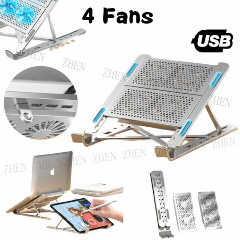 

Y Laptop Cooler Notebook Pad Radiator 4 Cooling Fan Table Stand Gaming Video USB
