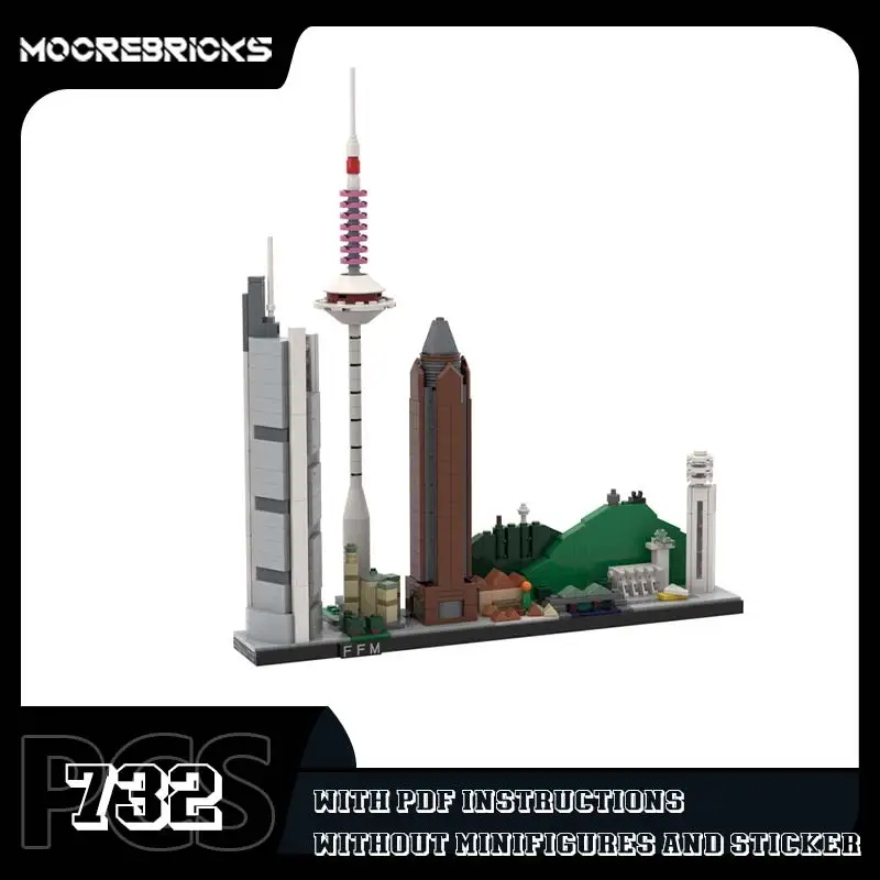 

MOC-139607 Famous City Frankfurt Am Main Skyline Building Block Assembly Model Set DIY Originality Bricks Toys Children's Gifts