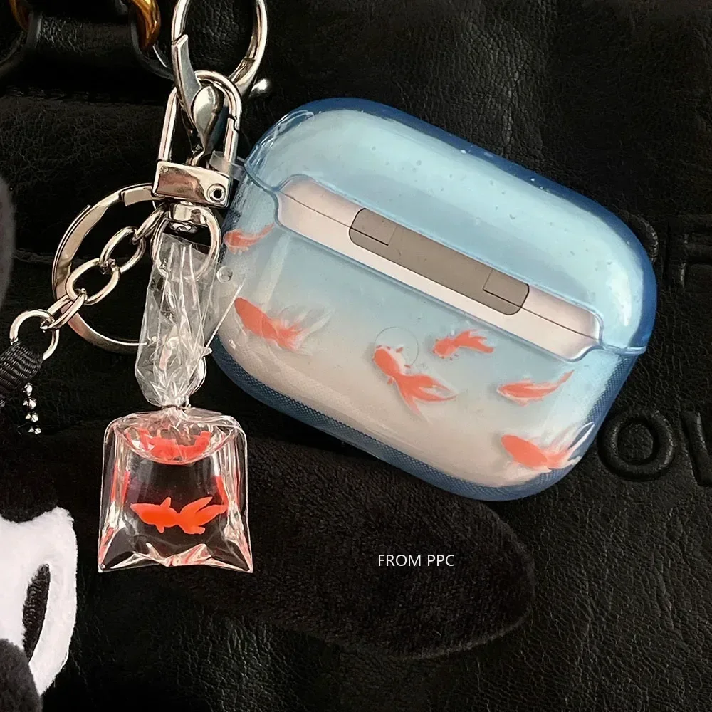 Custodia per auricolari con gradiente ornamentale Koi carino per Airpods 2 3 4 Custodia protettiva morbida in TPU per Airpod Pro 2 2nd Charge Box per cuffie