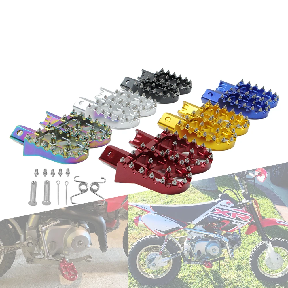 

Motorcycle Foot Pegs Universal CNC Footpeg for CRF XR CR 50 70 80 85 100 110cc Tao Tao SDG DHZ SSR RFZ Lifan KAYO Pit Dirt Bike