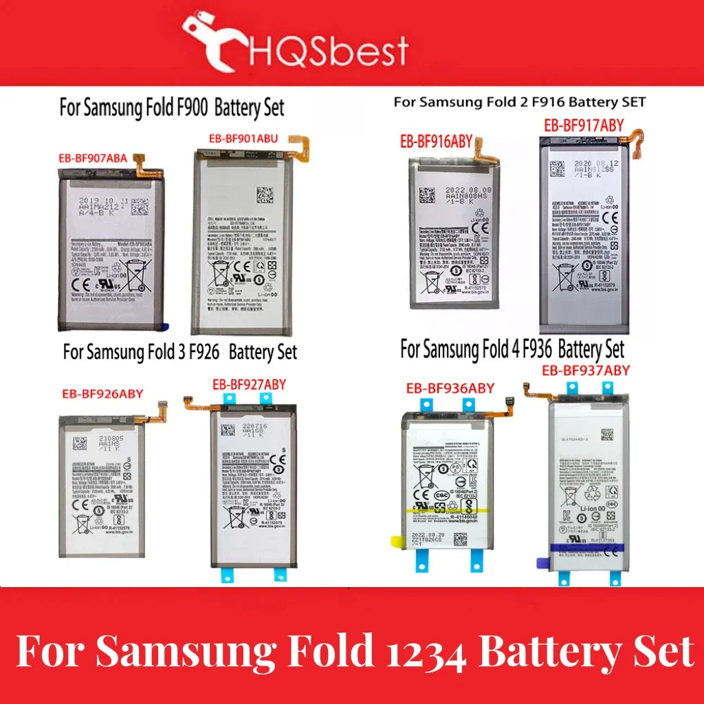 Battery Generic replacement For Samsung Galaxy Z Fold 1 2 3 4 F900 BF901ABU F916 F926 BF926ABY F936 BF936ABY