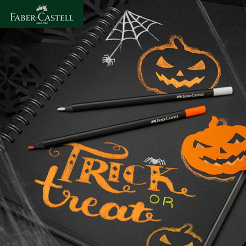 Faber-Castell lápices de aceite de varillas negras, 24 colores, edición negra, ébano Triangular afilado para pintar, kits de dibujo, suministros de arte