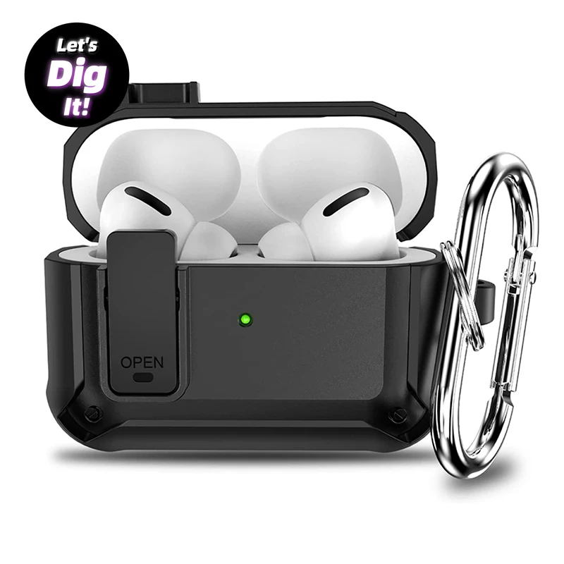 

Case For Airpods Pro 2022 Switch Lock Armor Shockproof Bluetooth Earphone Cover For Airpdos 1/2/3 2021 Charging Box Protective