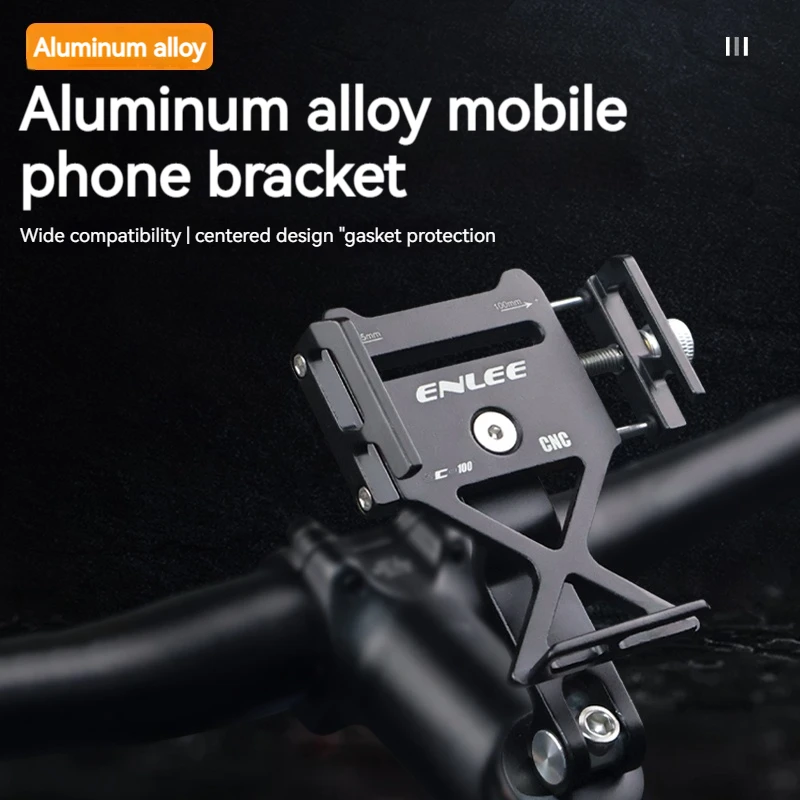 ENLEE Motorcycle Mobile Phone Holder For All Phone Universal Bike Handlebar Holder Bicycle Cycling Aluminum Alloy Stand