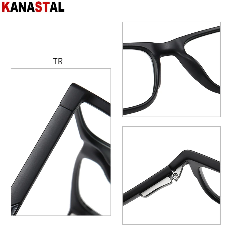 Men Blue Light Blocking Glasses Retro Male Computer TR90 Sqaure Eyeglasses Frame Anti Fatigue Prescription Eyewear