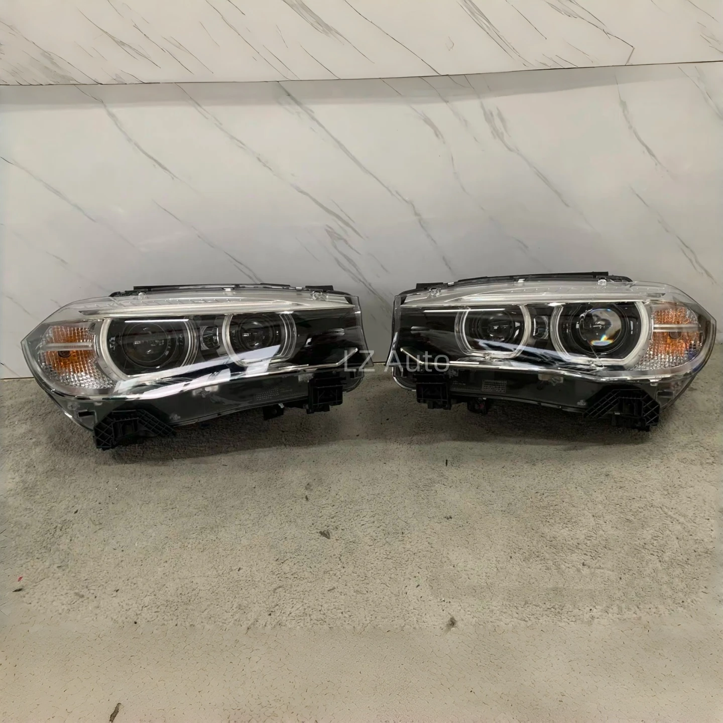 

Upgrading Headlight fit for BMW X5 headlight 2014-2017 BMW F15 headlights BMW X5M F85 Xenon Headlamp Angel Eyes Style Lamp