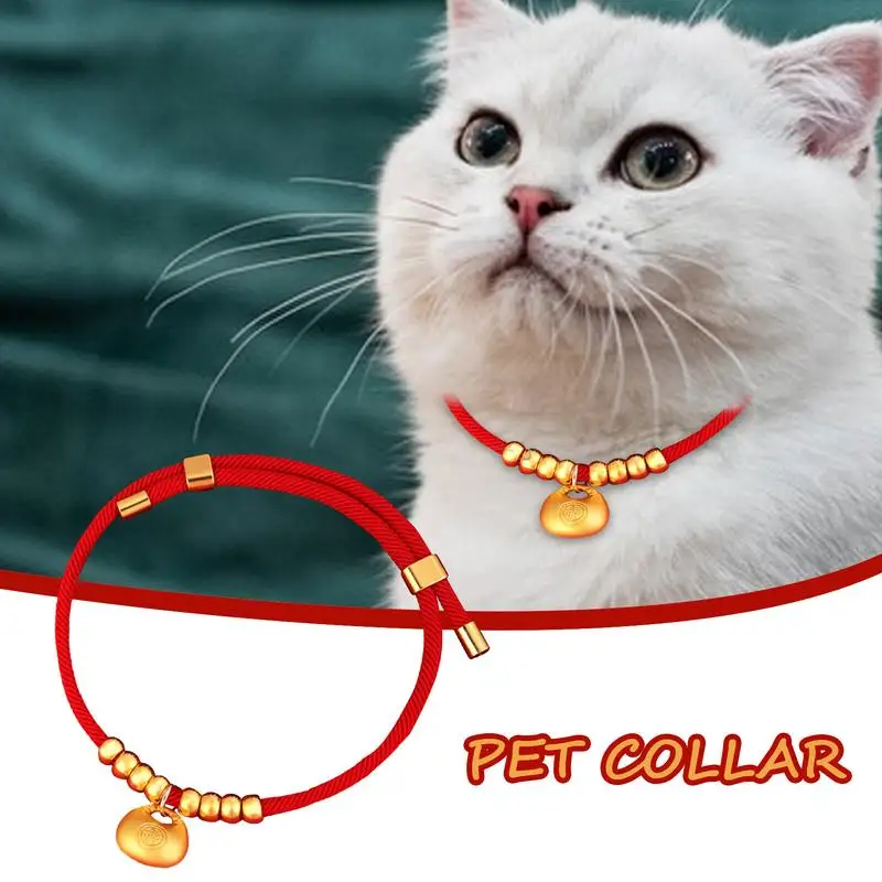 Chinese New Year Pet Collar Year Of Snake Gold Ingot Dog Collar Adjustable Chinese Collar New Year Necklace Cute Pet Costume