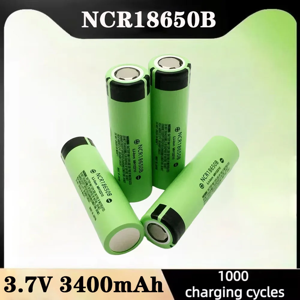 High Quality NCR18650B 3.7V Li-ion Battery 3400mAh  Cell Durable Stable Voltage For Flashlight Torch Toy Car Power Bank