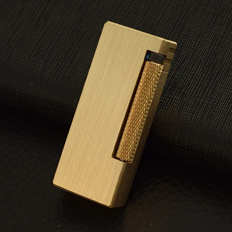 

Classic Trench Brass Lighter Gasoline Vintage Oil Petrol Refillable Kerosene Lighter Side Grinding Wheels Free Fire Lighter