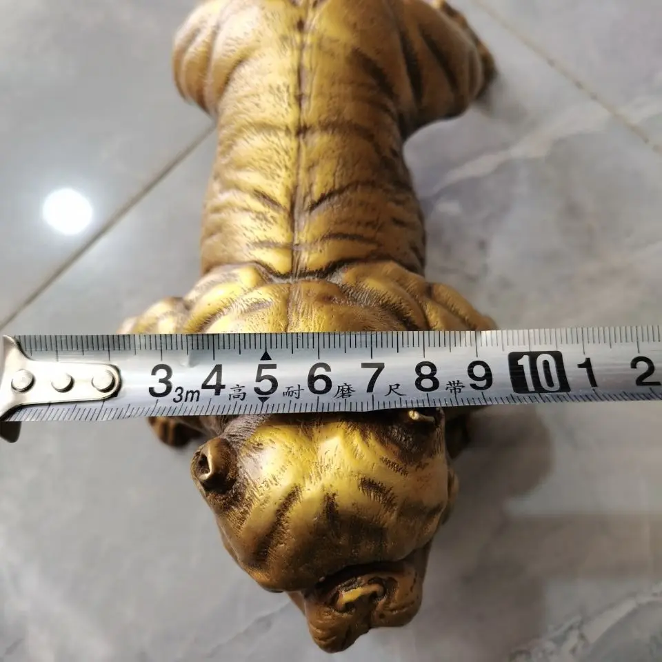 Collectible Old Tibetan Copper Dog Ornament Shar Pei Bulldog Statue for Indoor Home Decoration