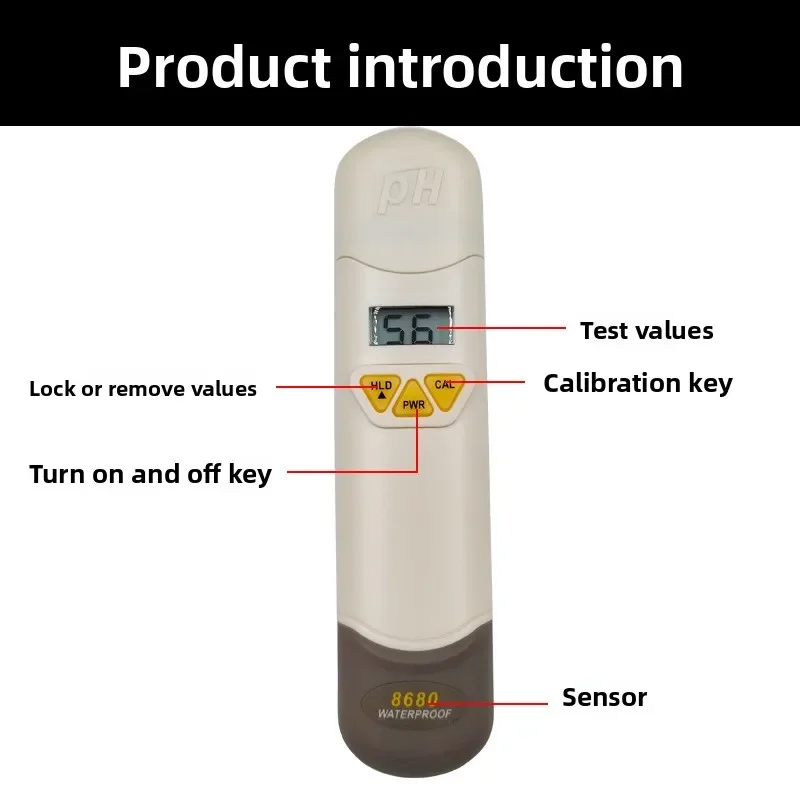

Portable PH Meter Pen Type Water Quality Tester Liquid Solution PH Tester Digital Display Not Supported Instrument AZ8682