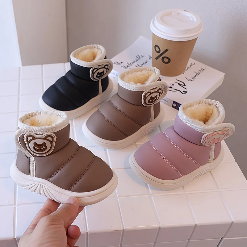 Winter Baby Girl Shoes Cartoon Warm Kid Snow Boots Non-slip Outdoor Infant Baby Boys Ankle Boots