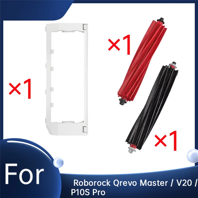 【Berserk】Для Roborock Qrevo Master/V20/P10S Pro, крышка основной щетки с 1 парами основных щеток, самоопорожняющийся робот-пылесос