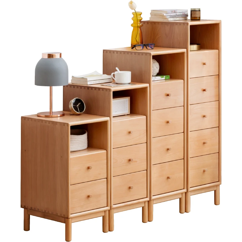 

YY Household Beech Storage Cabinet Nordic Small Apartment Living Room Locker Combination