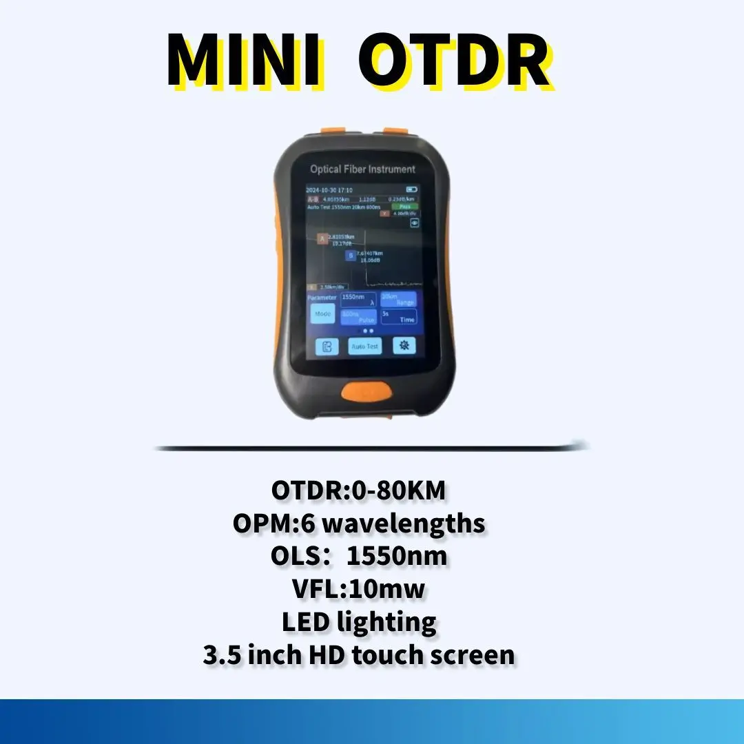 Mini OTDR  NK2800 Active Fiber 1550nm Fiber Optic Reflectometer and VFL OLS OPM EventMap 20dB 60/80Km