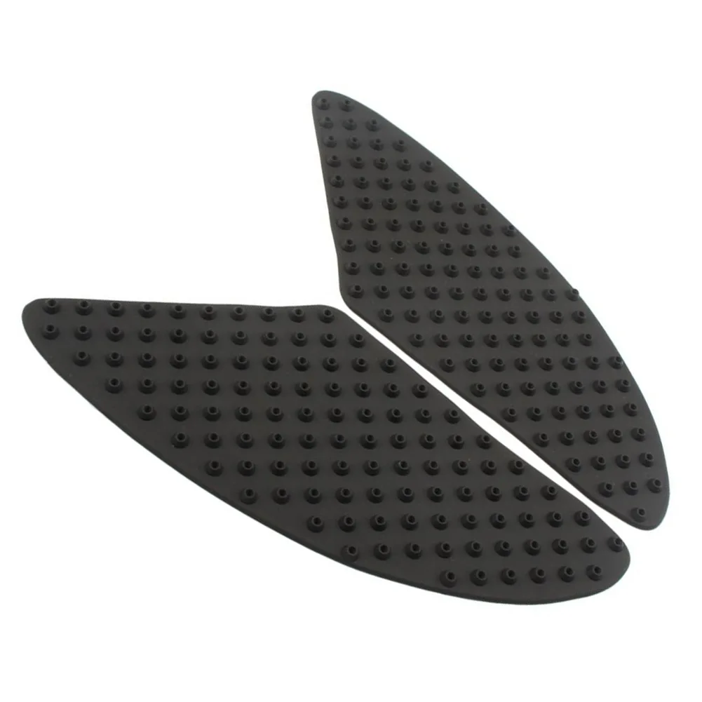 Rubber Fuel Tank Sticker for Motorcycles 12x12x1cm Black Improves Lateral Traction and Knee for contact Performance