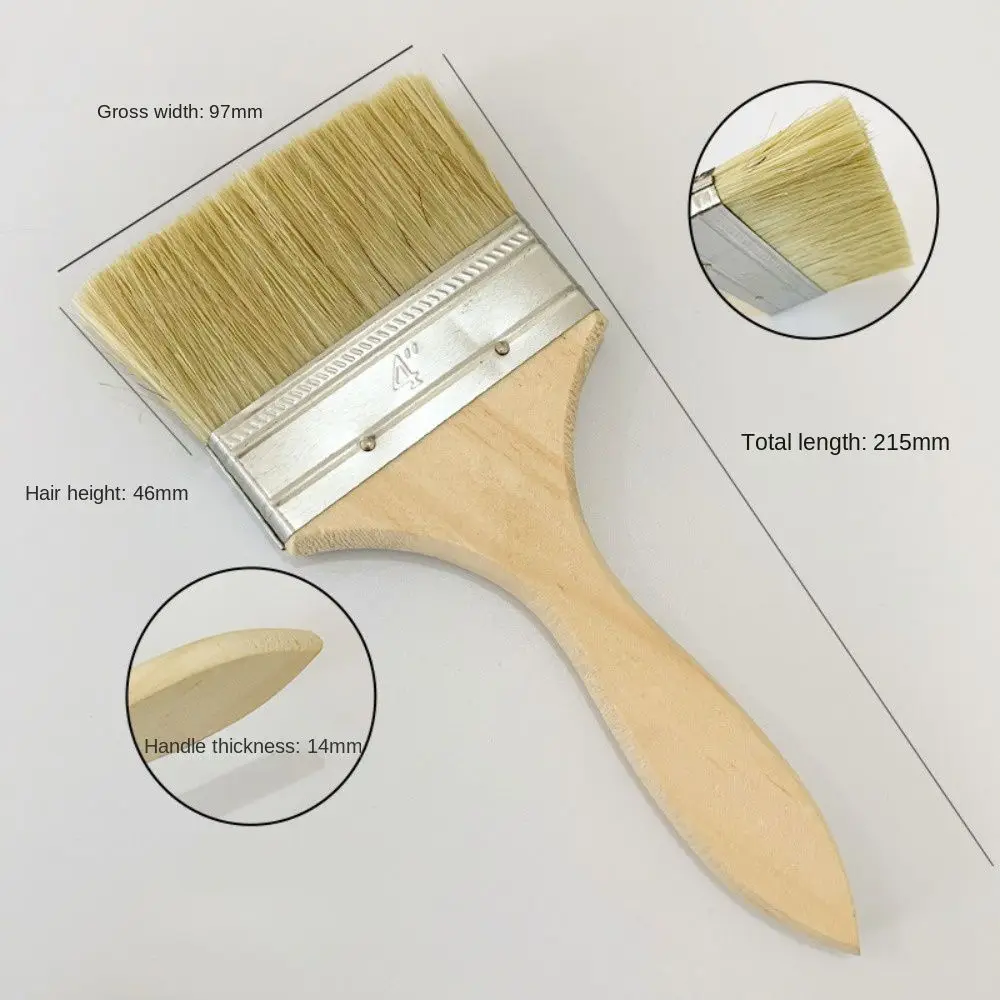 Wooden Handle Bristle Paint Brush Utility Paint Paint Tool Chip Paint Brushes Thickened Acrylic Painting Brush