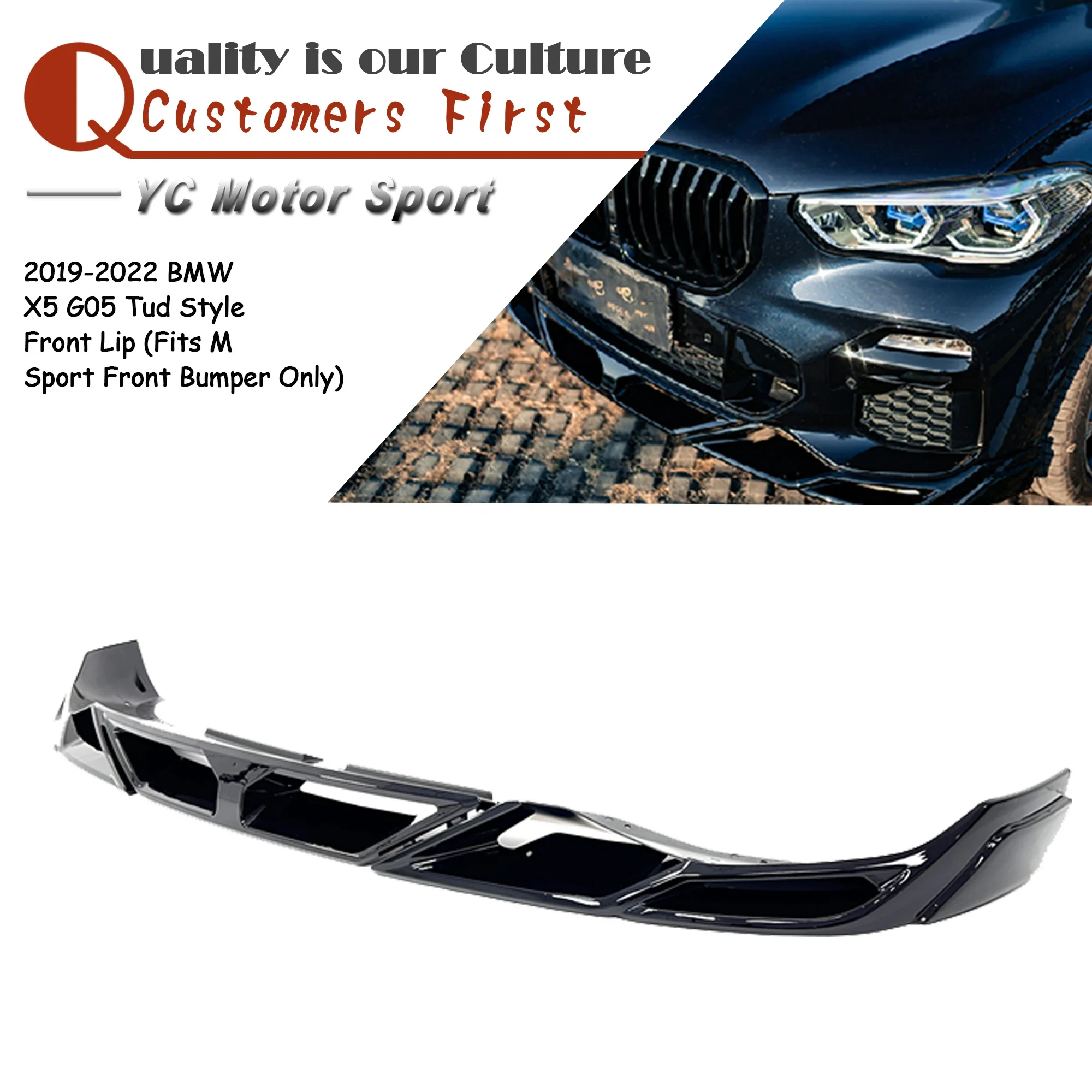 

Car Accessories PP Front Lip Fit For 2019-2022 BMW X5 G05 TUD Style Front Lip (Fits M Sport Front Bumper Only)