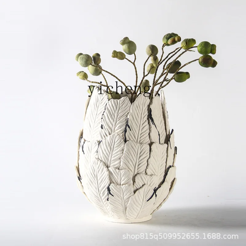 

ZYA simple ceramic vase model room living room entrance new Chinese art flower arrangement craft decoration