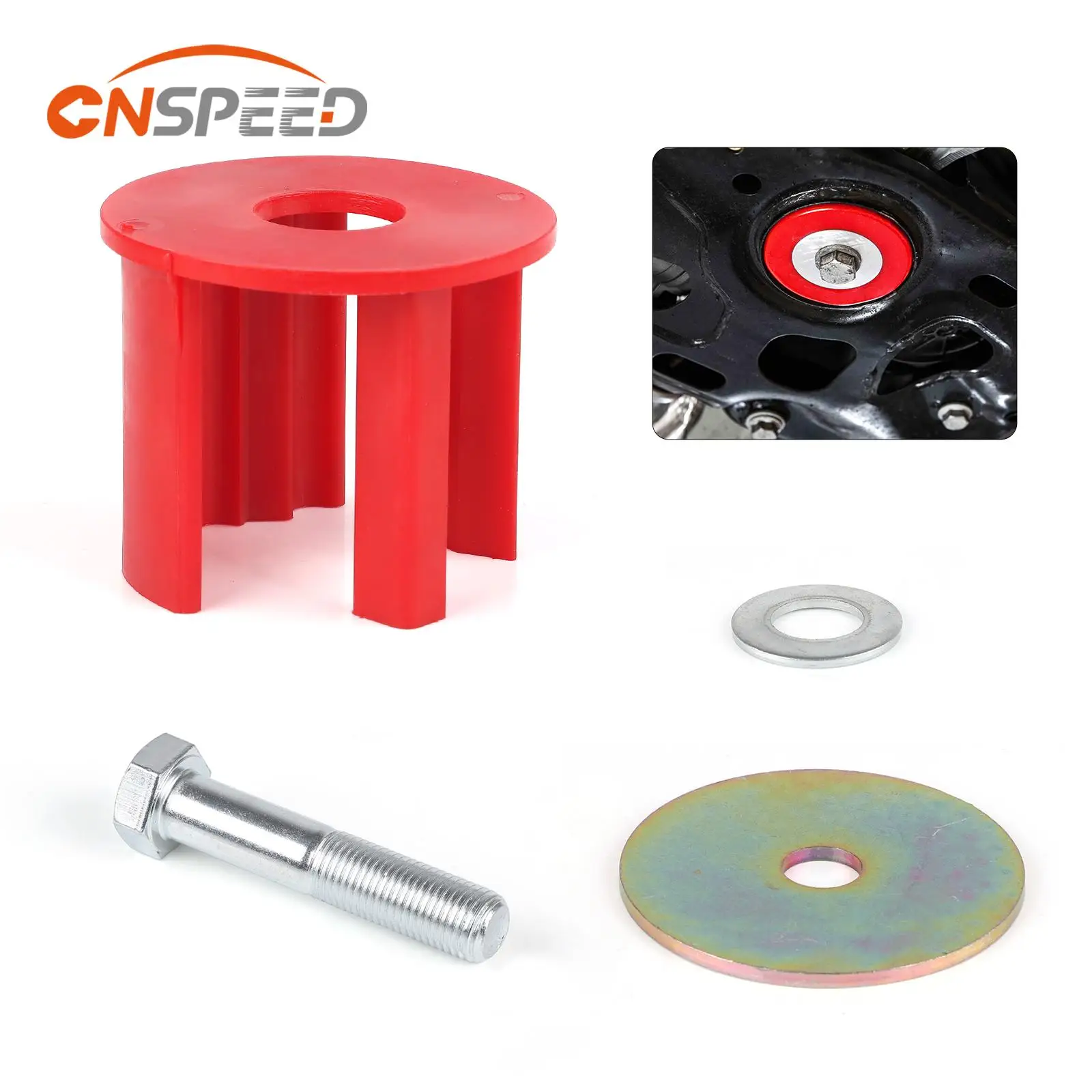 CNSPEED Dog Bone Engine Mount Insert Kit For Audi A3 Q3 TT VW CC Golf Jetta Passat B6 GTI Tiguan Red Polyurethane Rubber Bushing