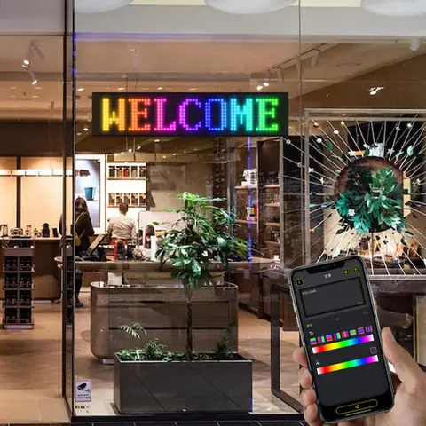 1/2PCS Car Window Flexible LED Display Screen Panel Programmable Matrix Panel App Control Car Scrolling Sign Car Devil Eye Light