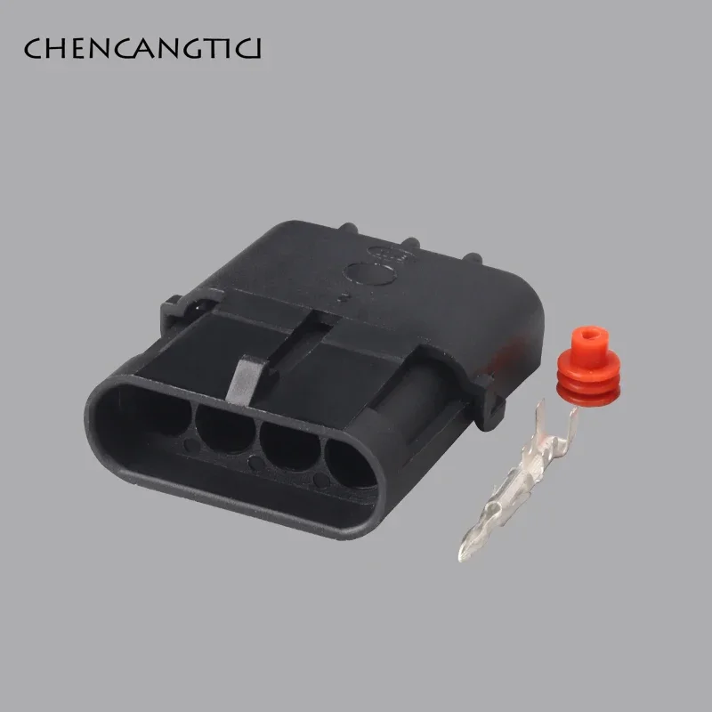 1 Set 4 Pin Delphi Electrical Cable Connector Waterproof Weather Pack Square Wire Male Female Plug Socket 12015797 12010974