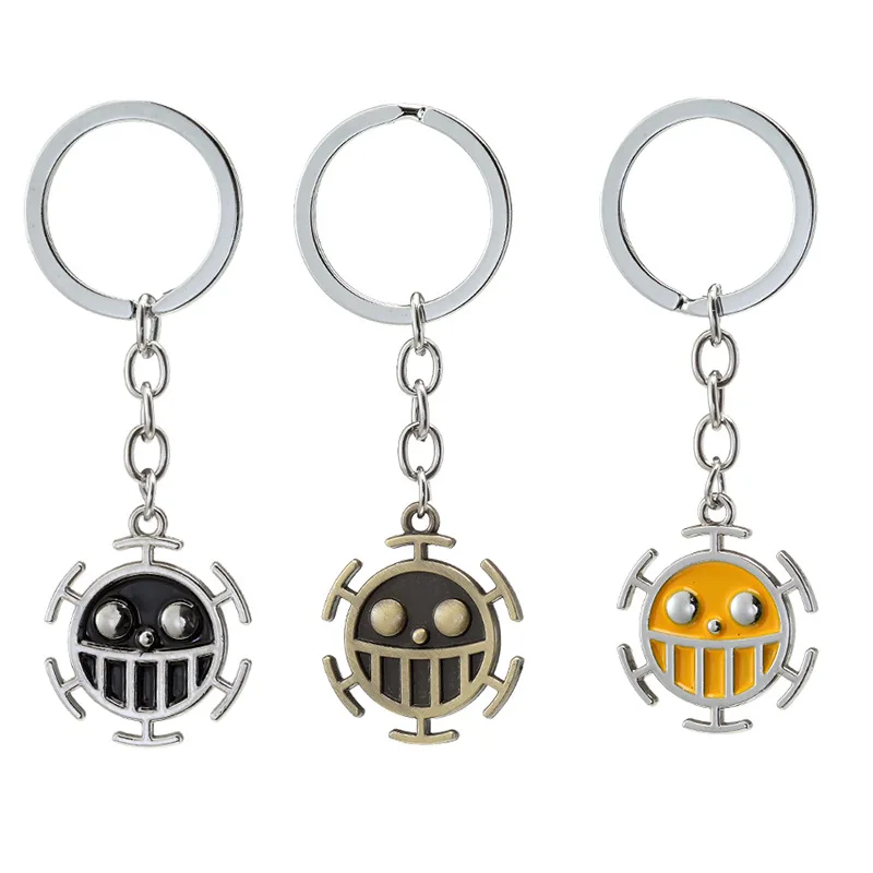 Anime One Piece Vintage Trafalgar Law Pendant Keychain Key Holder Women Bag Men Jewelry Action Figure Cosplay Toys