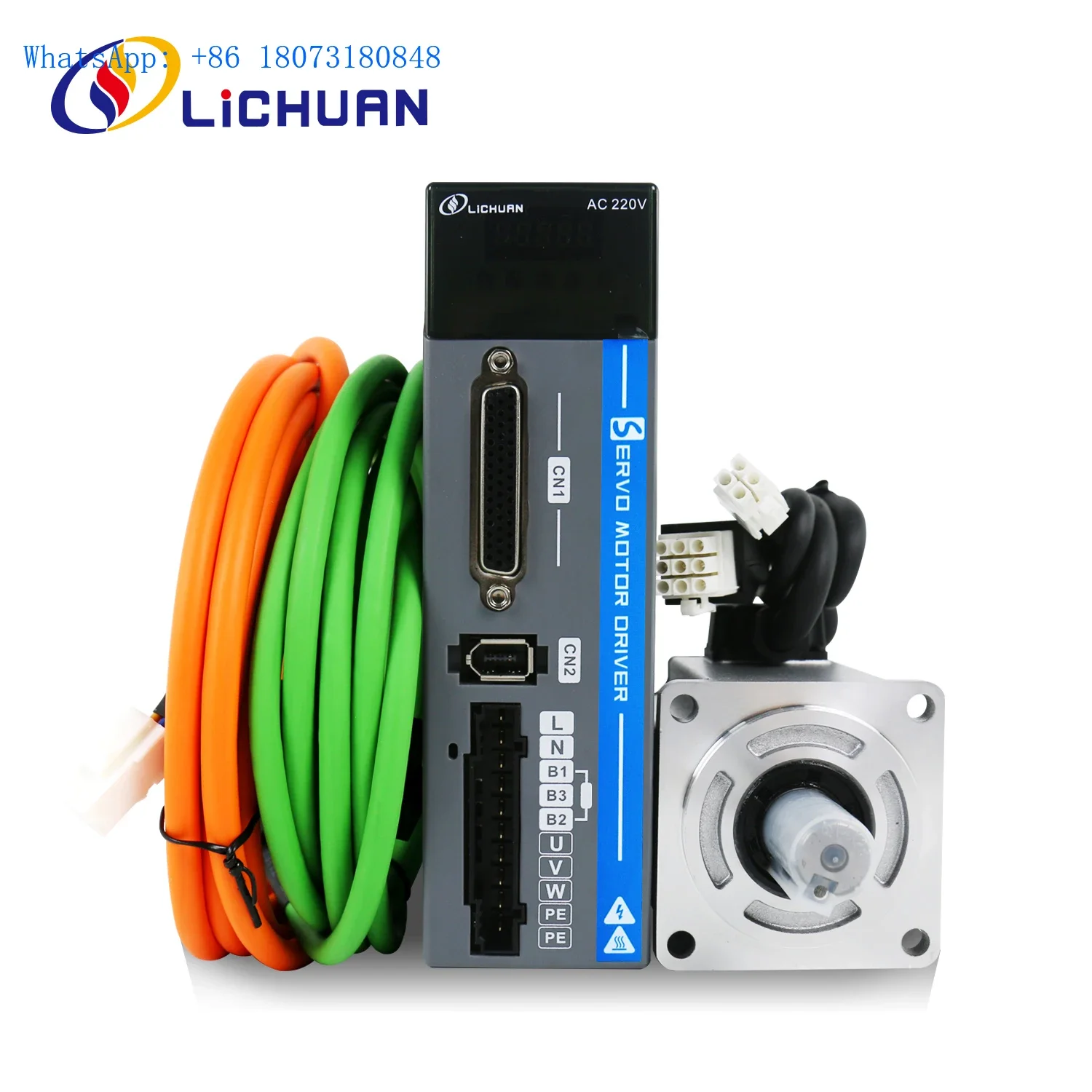 Lichuan CNC Servos 80mm 1000W 220V 4A 3.2N.m 3000RPM Servos 17bit single phase servo motor driver kit 80M03230B +LC10P-1000