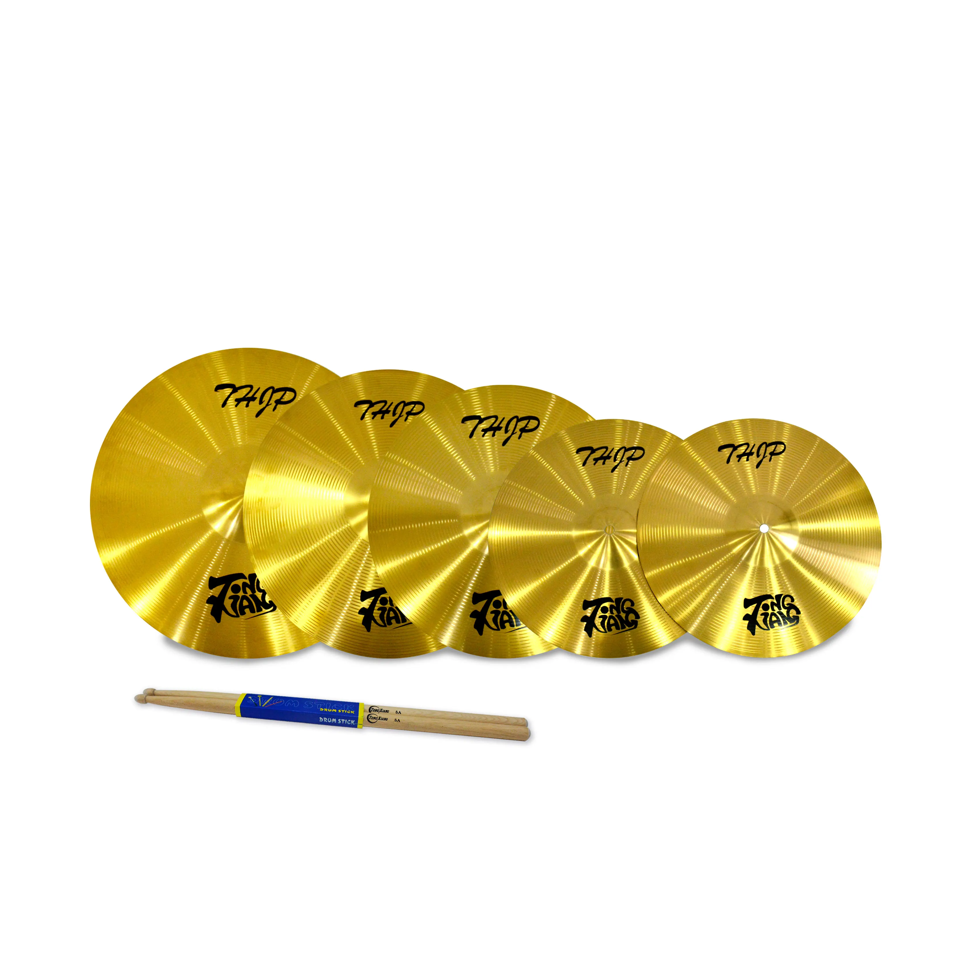 

Tongxiang Gold Alloy Cymbals Pack 5pcs Cymbals For Drums