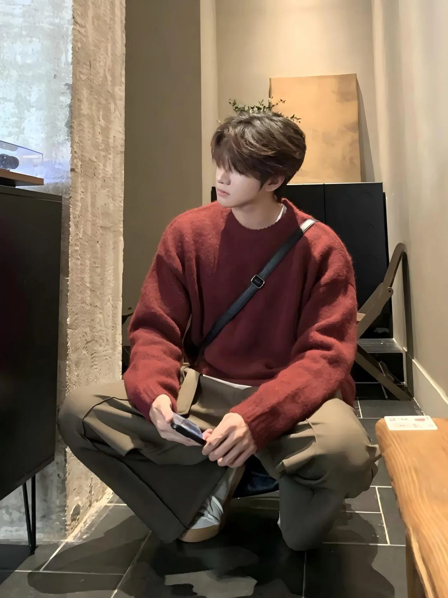 

Мужской свитер Angola Red с круглым вырезом, осенне-зимний, свободного кроя, плотный, повседневный, для ношения под одеждой, мягкий, комфортный, из полиэстера.