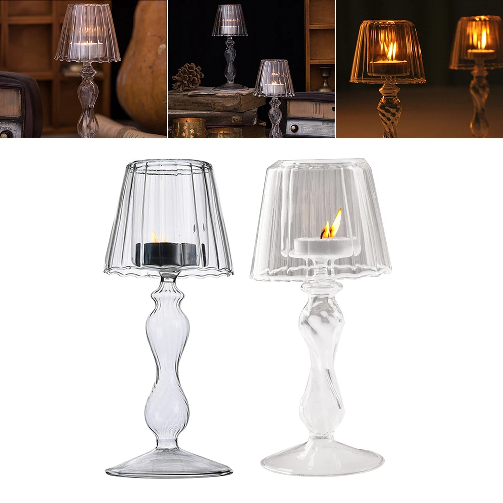 1pc/set Crystal Candle Lantern Candle Holders Home Decor Wedding Party Living Room Center Table Candlesticks Art 18.5cm