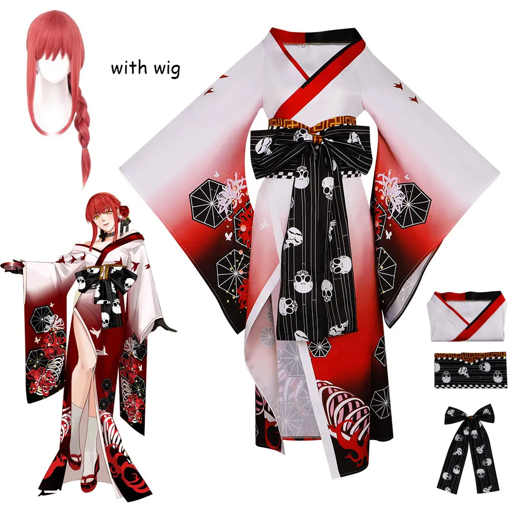 Anime Chainsaw Man Makima Cosplay Kostüm Hyakkiyakou Shutendoji Makima Cosplay Japanischer Kimono Halloween Party Kleidung