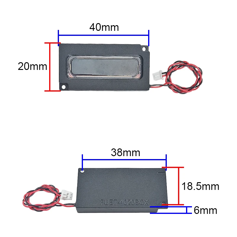 GHXAMP 40x20mm 캐비티 스피커, 장착 구멍이 있는 직사각형, 지능형 음성 방송 스피커 4020, 1 쌍, 4ohm, 1W