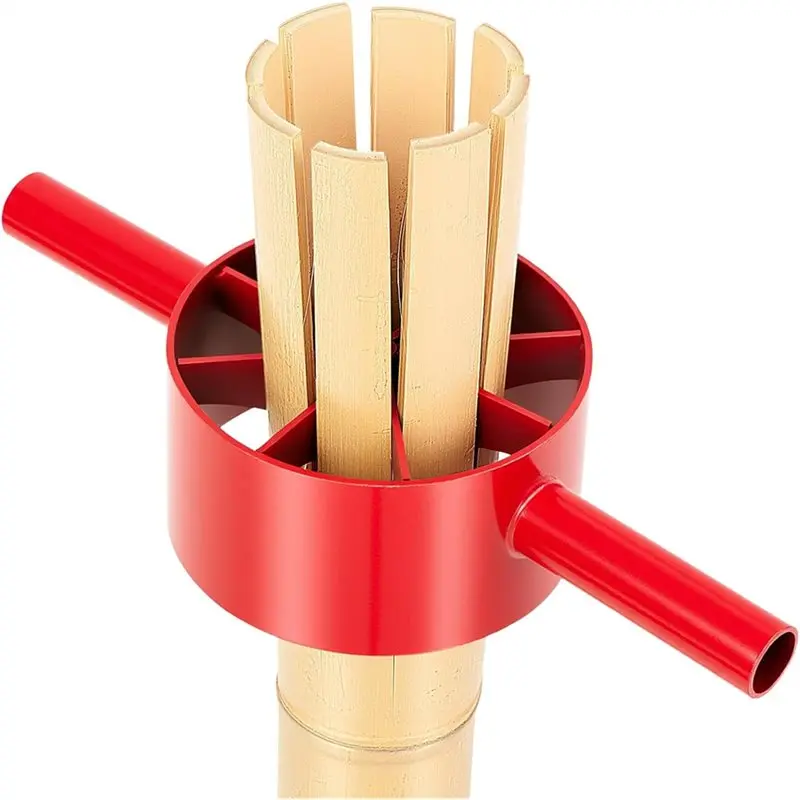 Steel Manual Bamboo Splitter 4 Cut 5.5 Inch For Farm Bamboo Splitting Tool With Dual Side Handles Blades Divider C