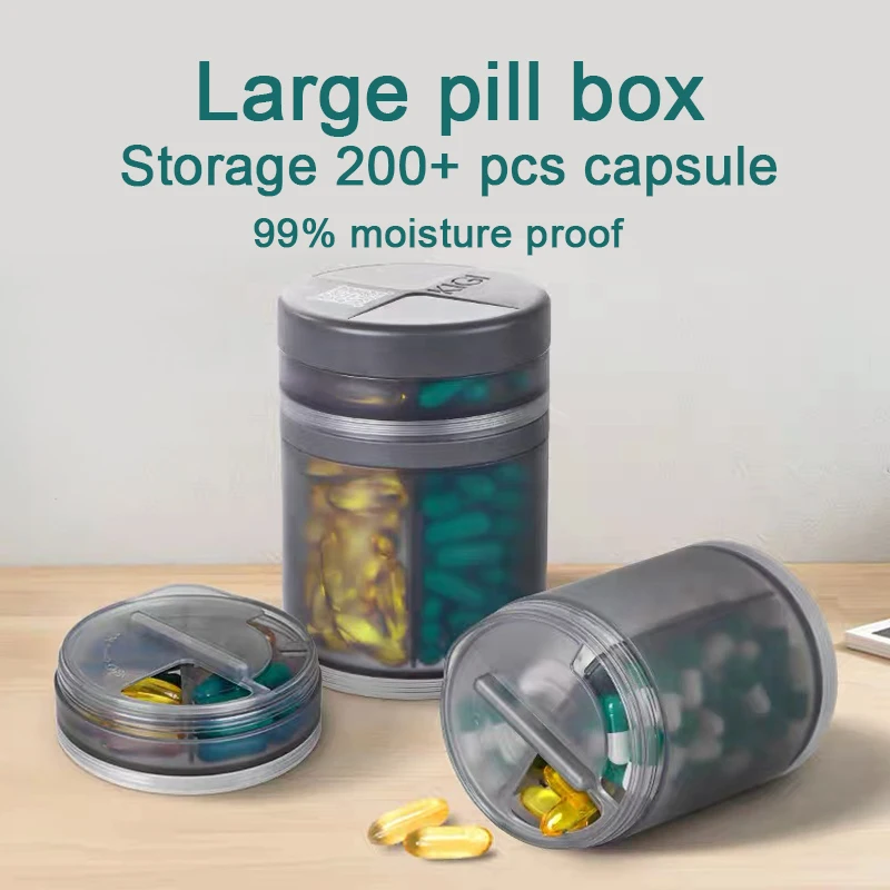 

Large Pill Box 99% waterproof Weekly Medicine Pillbox Capsules Case Tablets Dispenser Pill Storage Organizer Vitamins Container
