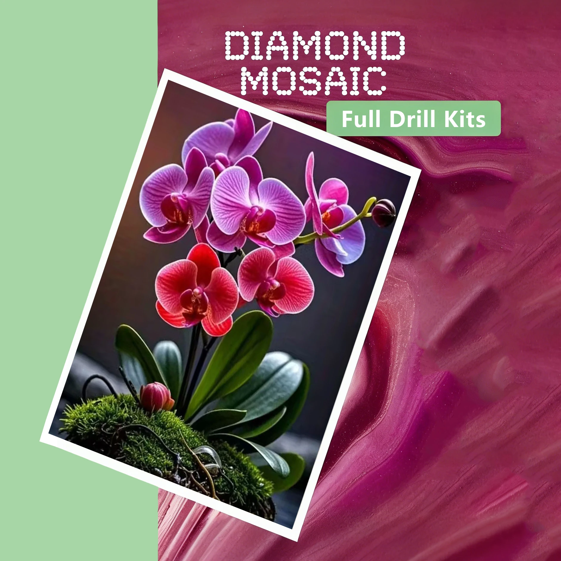 AZQSD 5d Diy Diamond Painting Orchid Flower Picture Of Rhinestones Art Crafts Diamond Mosaic Kits Floral Home Decor Full Kits